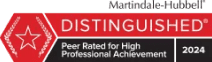 Martindale-Hubbell Distinguished, Peer Rated for High Professional Achievement 2024